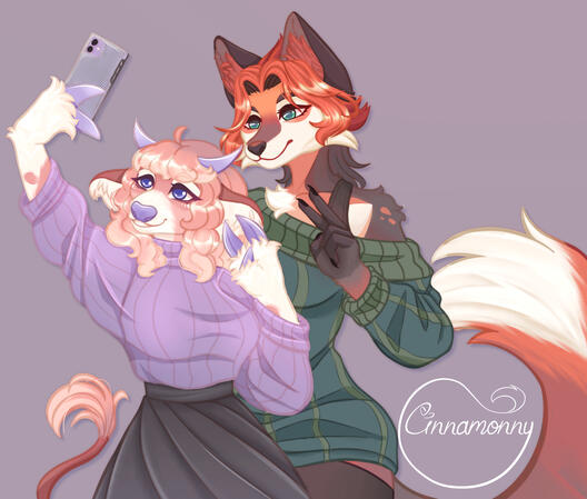 Gift of my Fursona, Cinnamonny and Cordi! Gift of my Fursona, Cinnamonny and Cordi!